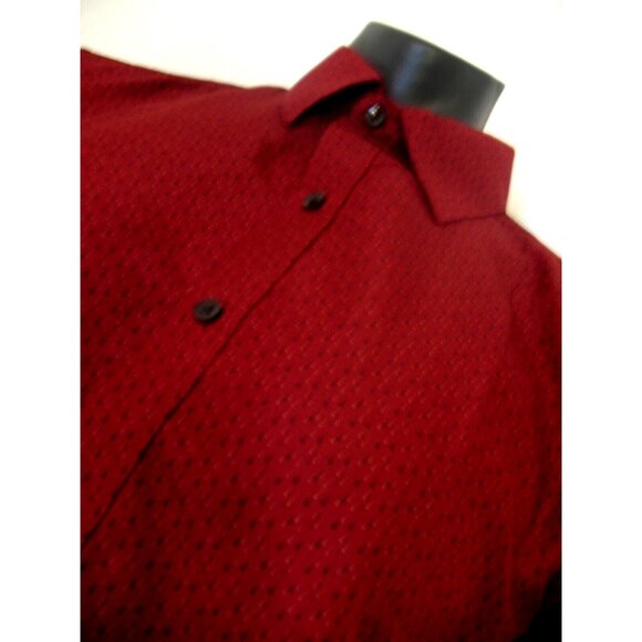 Unknown Brand Luxury Red/Blue Patterned SHIRT SZ Medium, Flip cuffs long sleeve. - Picture 8 of 13